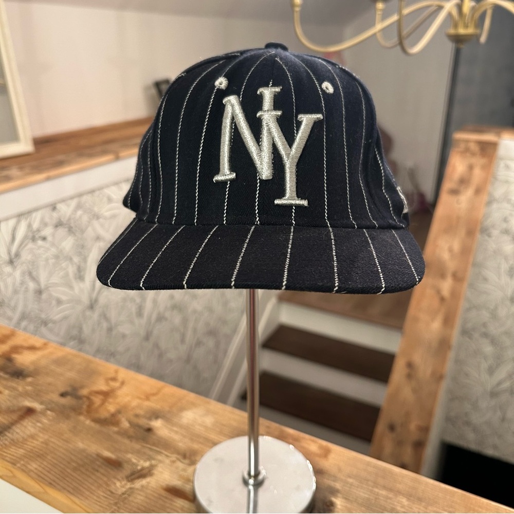 Black Pinstripe NY Cap